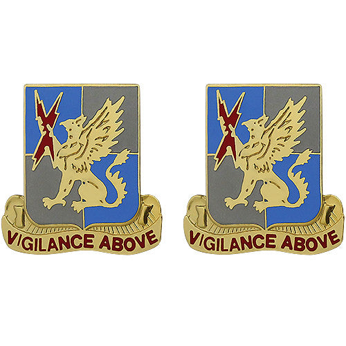224th Military Intelligence Battalion Unit Crest (Vigilance Above) Army Unit Crests