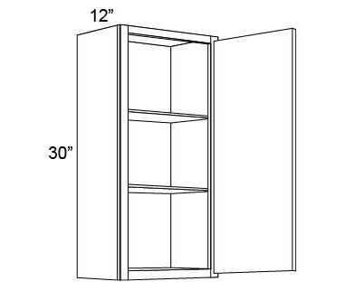 30" HIGH WALL CABINETS- SINGLE DOOR Metro Gray