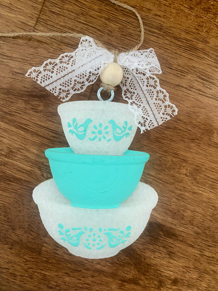 Vintage Bowl Car Freshie *Turquoise - Deer Creek Mercantile