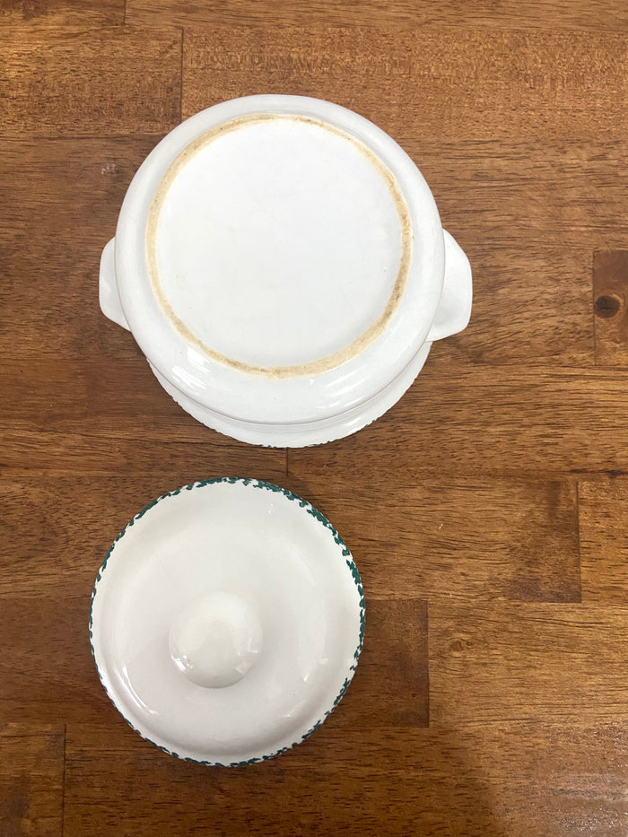 Vintage Green Heart Dish With Lid - Deer Creek Mercantile