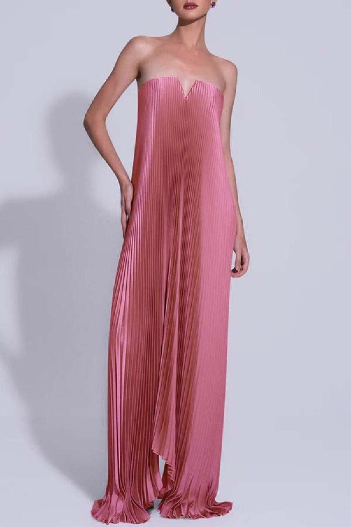 A-Line Floor Length Bronzing Fabric Wedding Guest Dress 907613533835