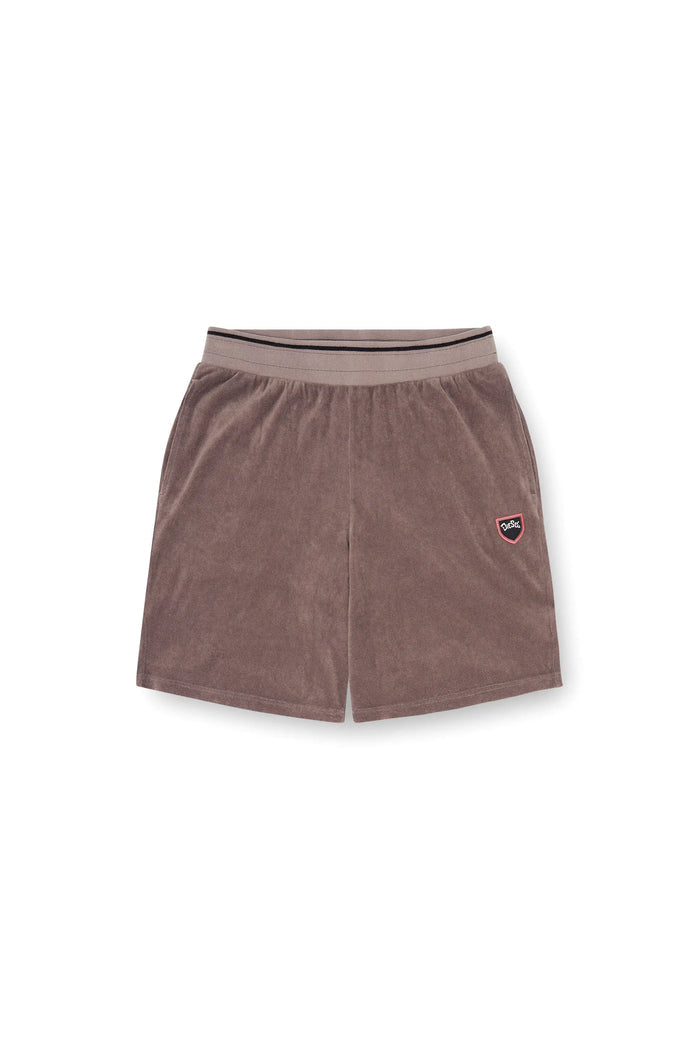 Acid-wash chenille sweat shorts