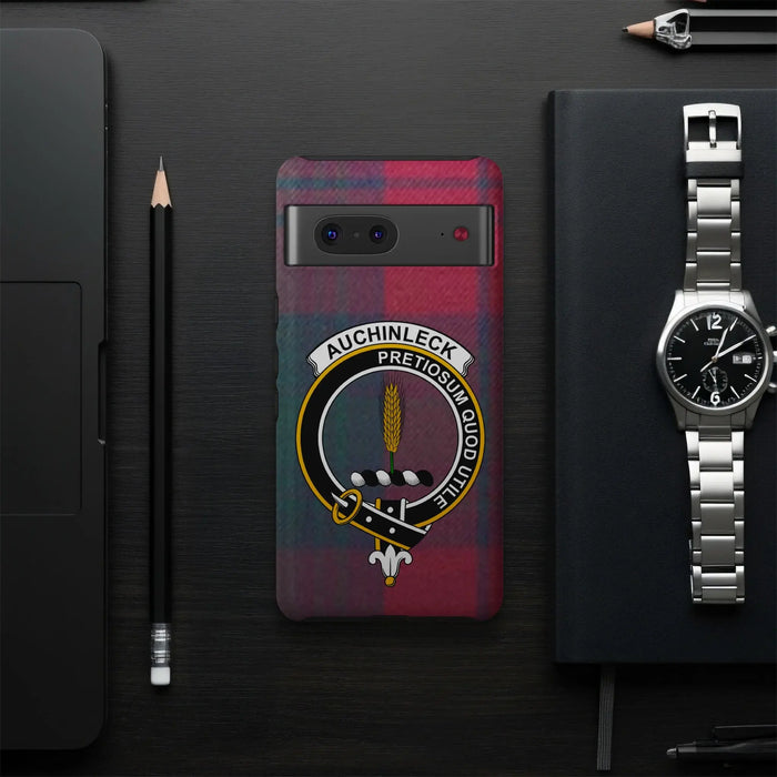 Auchinleck Pretiosum Quod Utile clan crest glossy phone case – heritage design presentation