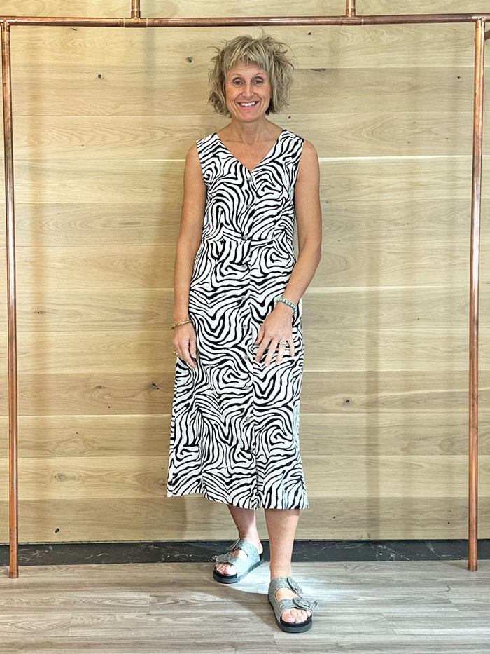 B Young ByFalakka Printed Dress Meteorite