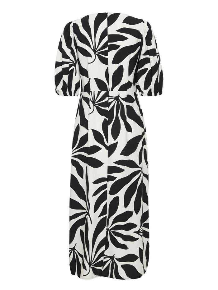 B Young ByJanina Dress Black Palms Mix