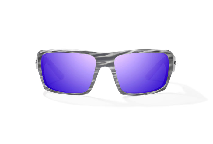 Gray Stripe Matte / Violet Mirror / Glass Lenses