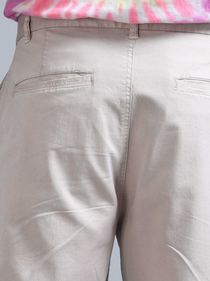Cream Relaxed Fit Trousers for Men detail view - Battalion Embroidered Trouser by Italian Colony