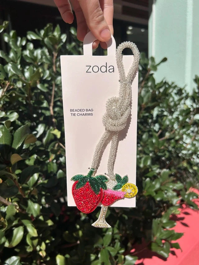 Beaded Bag Charm - Strawberry Daiquiri