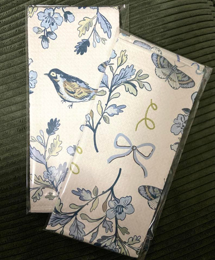 Blue Bird With Bows Dish Towel - Deer Creek Mercantile