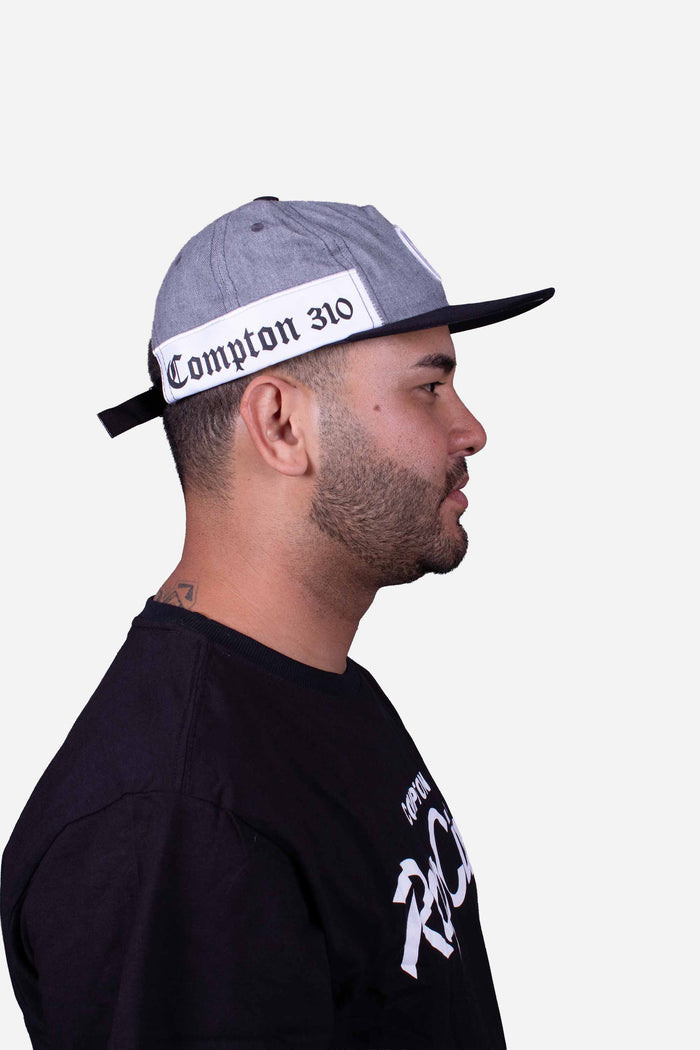 Boné Five Panel Collab Starter X Compton Desestruturado Cinza - COMPTON