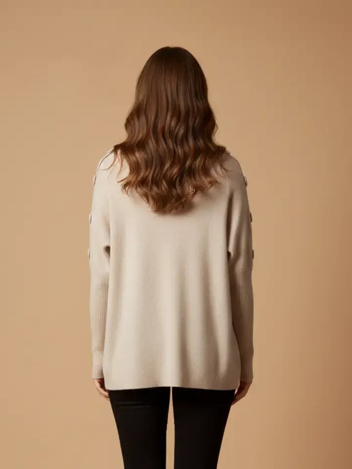 Button Tunic Sweater by Nikky Apparels - 2 Colors