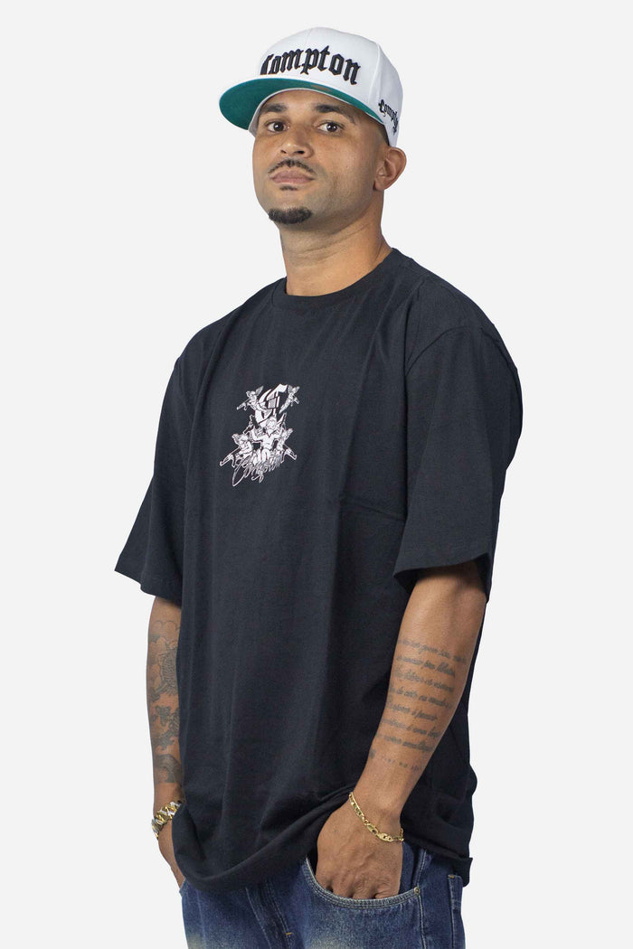 Camiseta Compton Oversized Thug Angel Preta - COMPTON