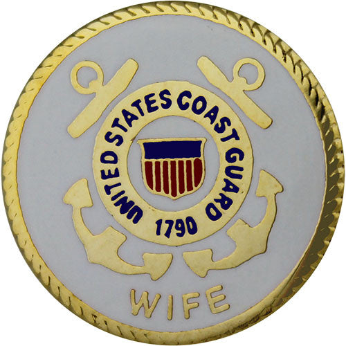 Coast Guard Wife with Crest 3/4" Lapel Pin Pins