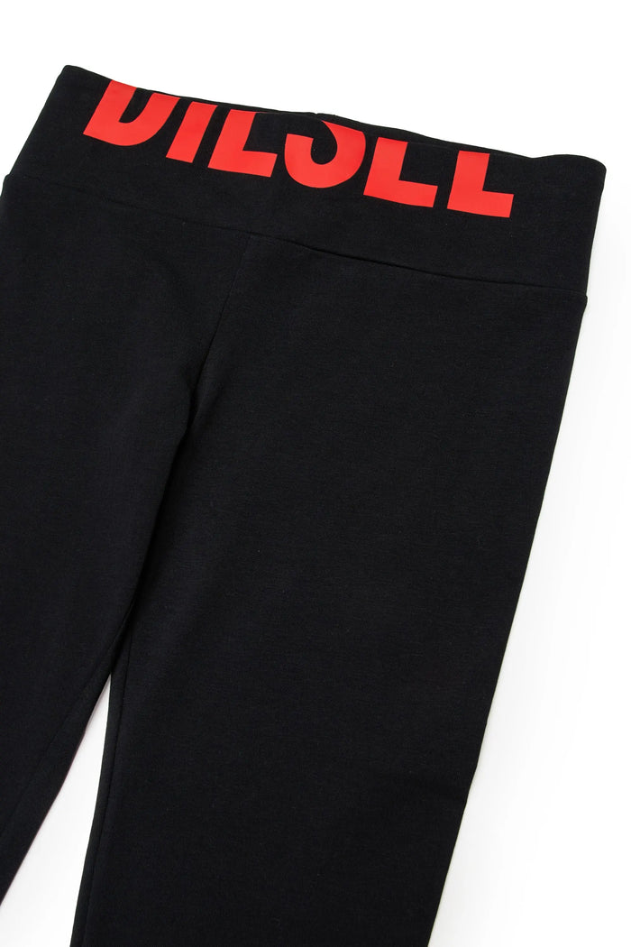 Cotton leggings with cut-off logo