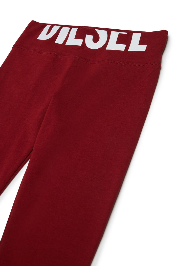 Cotton leggings with cut-off logo