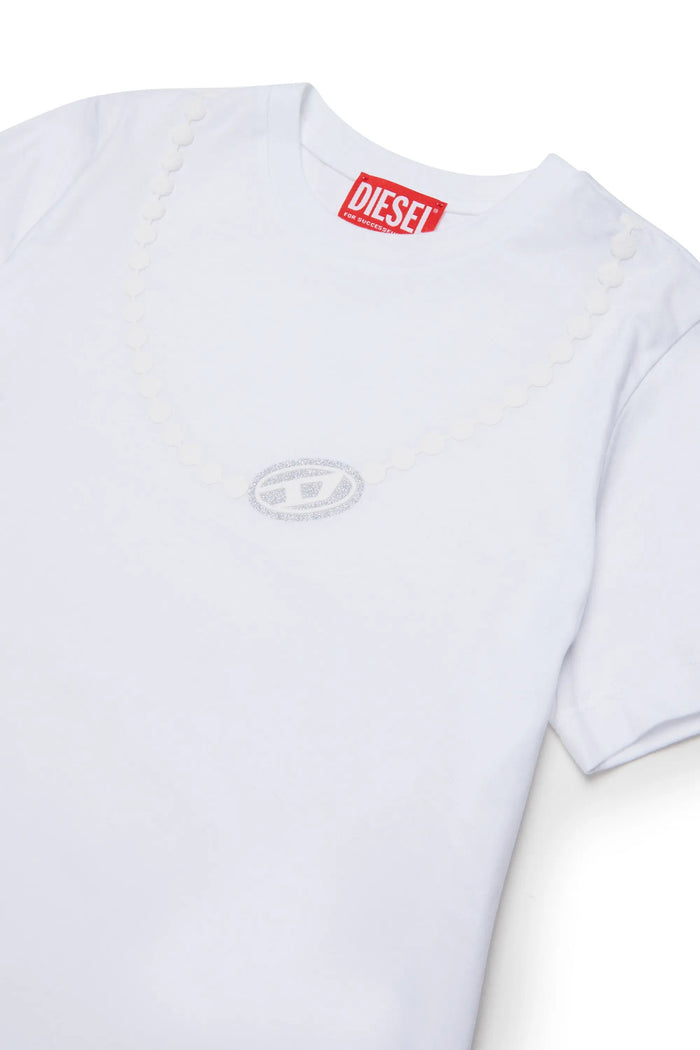 Cotton T-shirt with necklace print