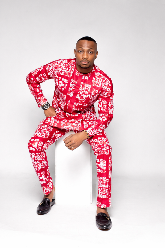 Daddy & Daughter Togetherness Bundle in Red and White African Print