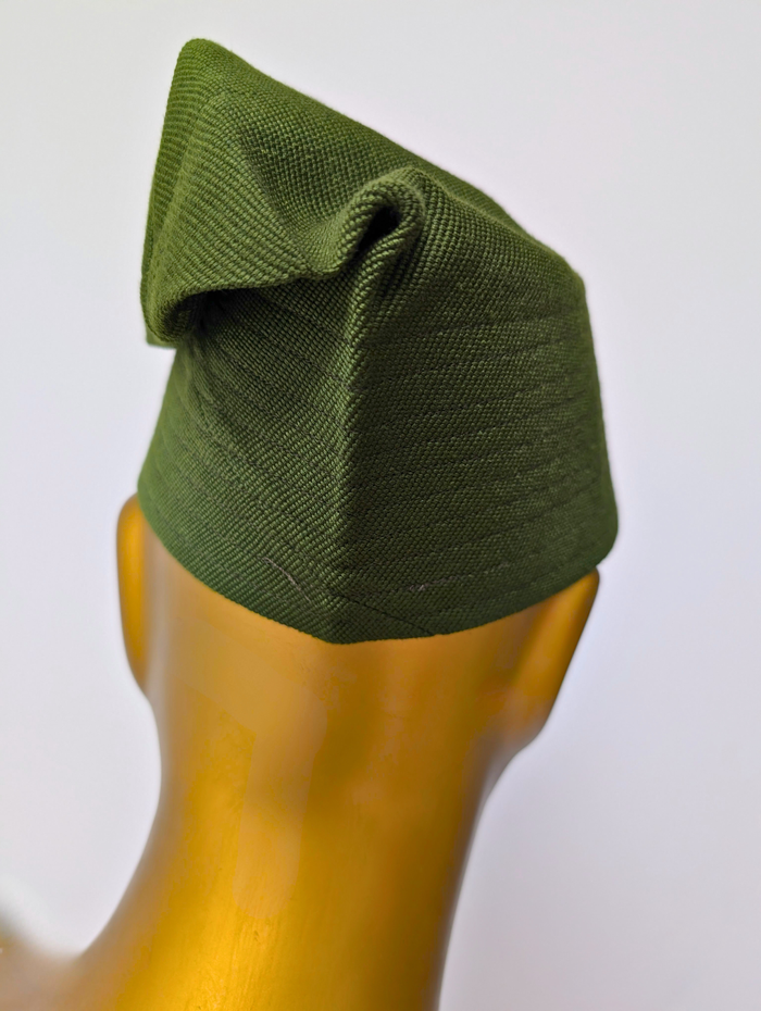 Eben Aso Oke African Cap – Olive Green (Fila Hat)