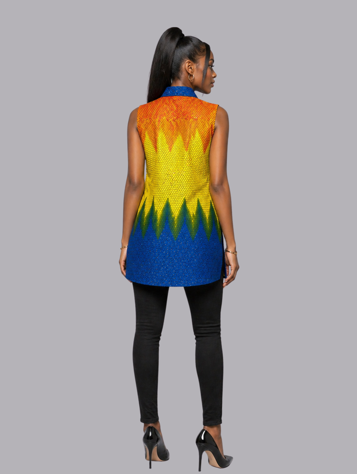 Egovin Women's African Print Casual Dress Shirt