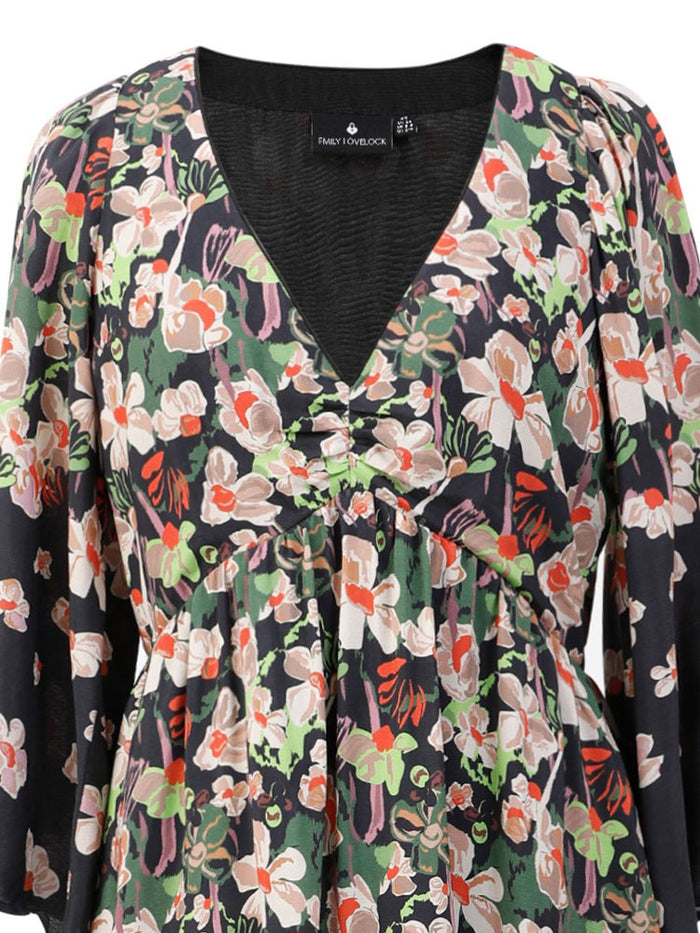 Emily Lovelock Kris Print Dress Black