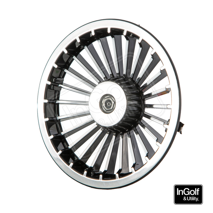 Golf Cart 8" Black & Chrome Turbine Wheel Cover (set of 4)