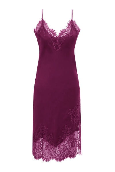 Grace Lace Silk Dress - Fuchsia
