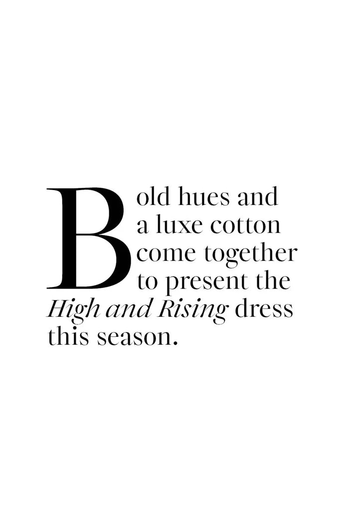 Text on a white background describing high-end fashion with black lettering.