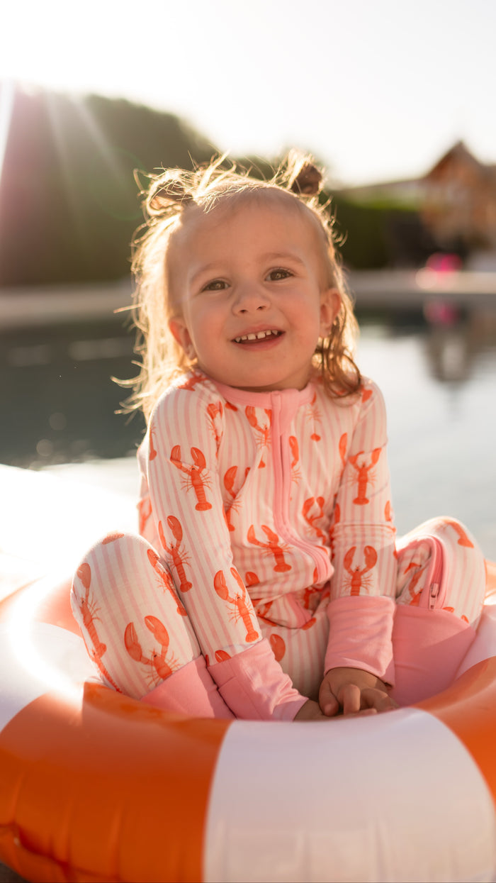 Infant Romper in Lobster