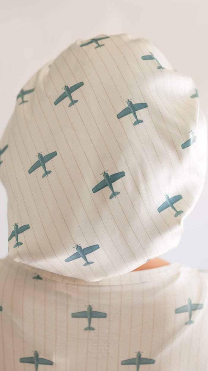 Kid's Satin Bonnet in Blue Planes