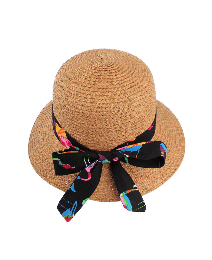 Lady Beach Sun Hat in Flamingo Party