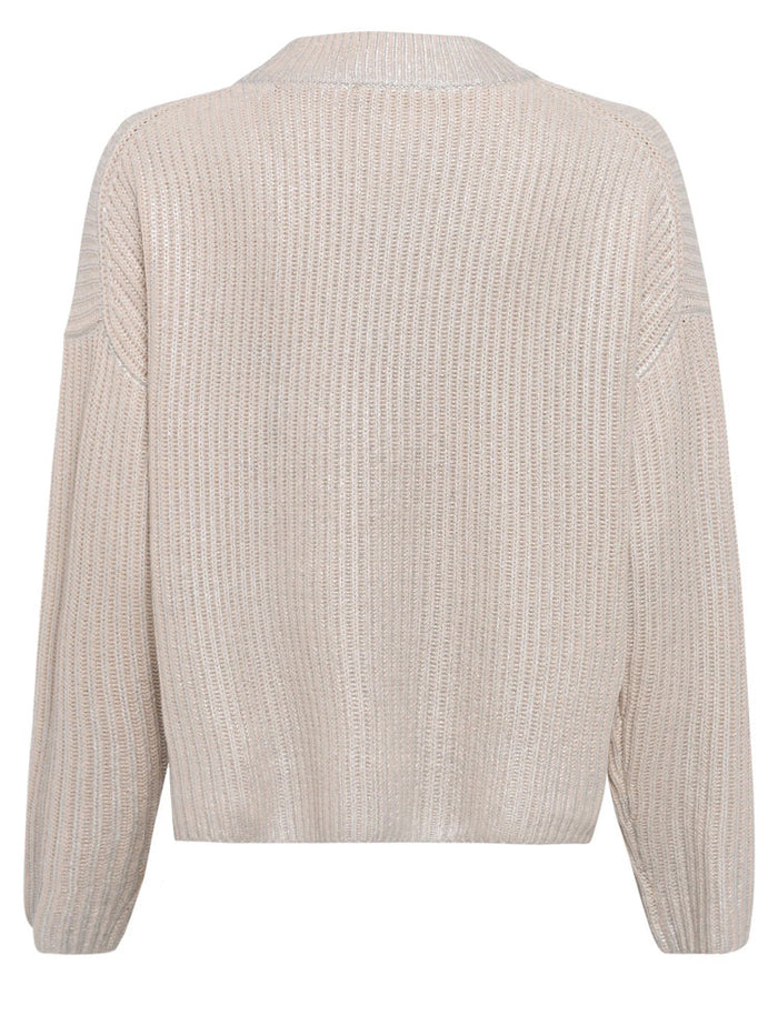 Marc Aurel Jumper with Metallic Coating Light Sand