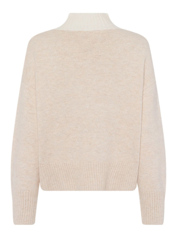 Marc Aurel Knit with Contrast Cuff Light Sand