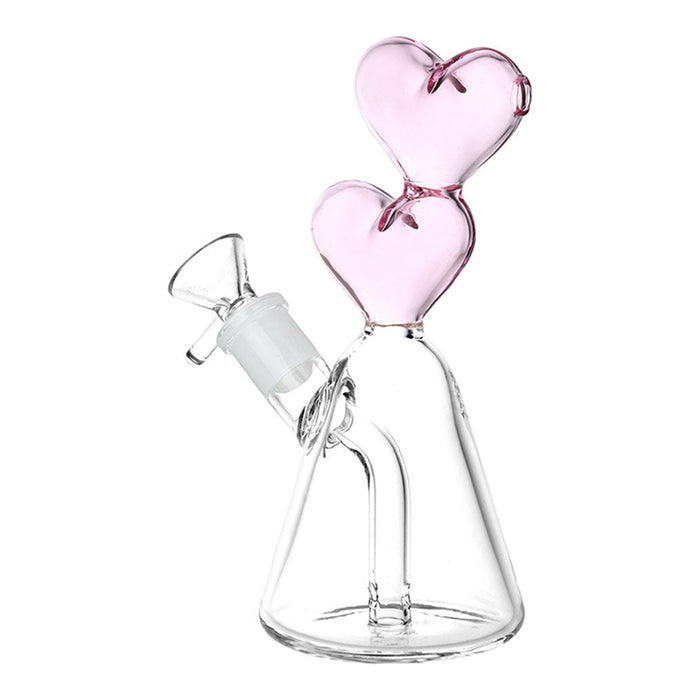 Mini Pink Double Heart Neck Bong
