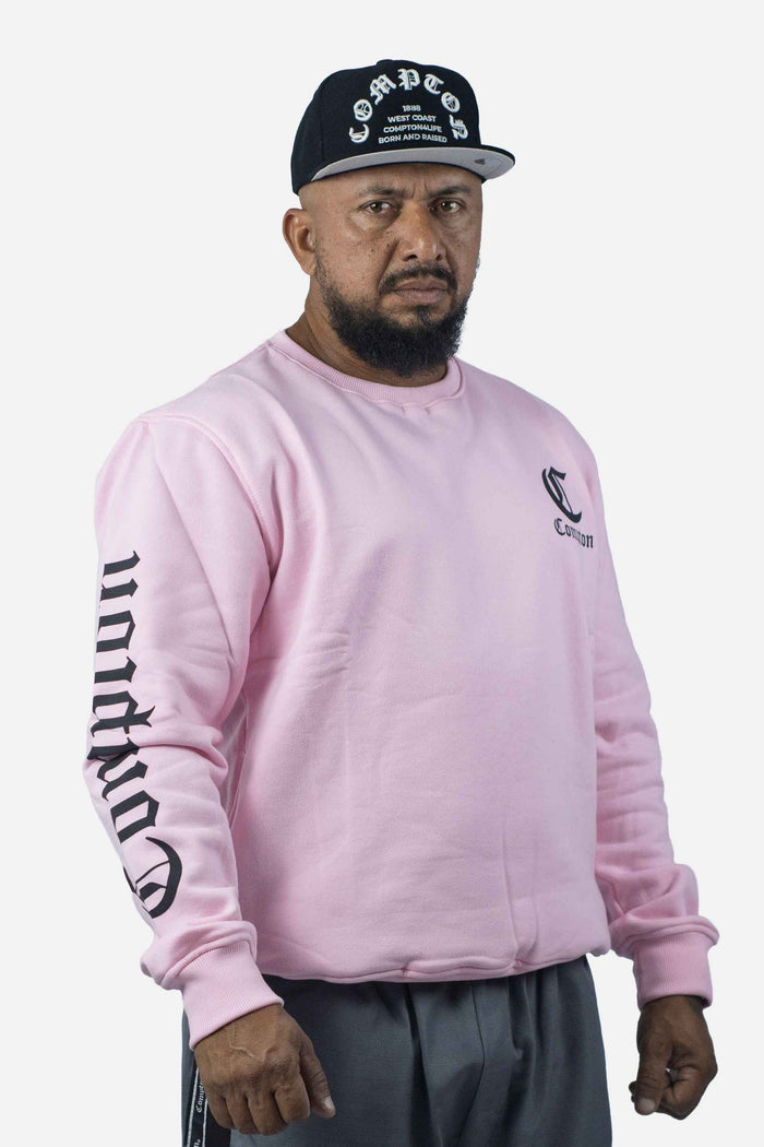 Moletom Compton Careca Logo Rosa - COMPTON