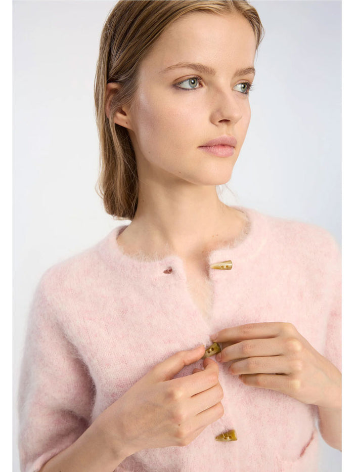 Munthe Locca Short Sleeve Cardigan Rose