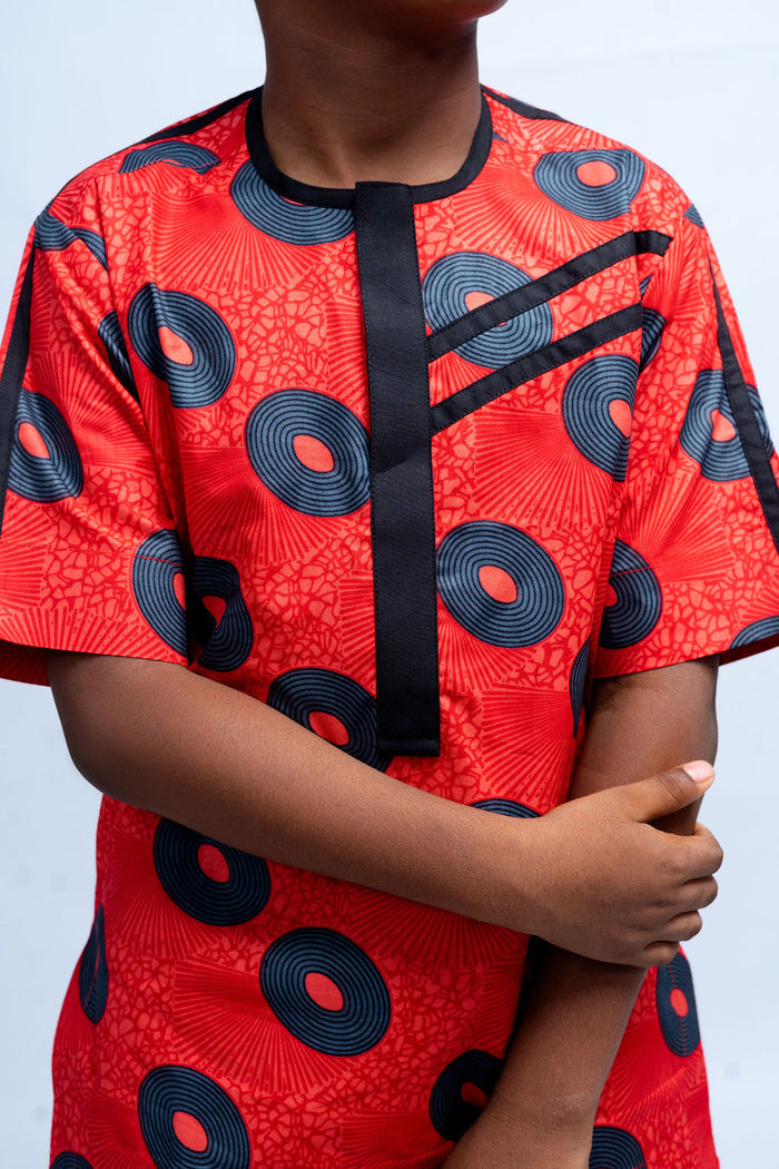Nate Boys' African Print Co-Ord Set (Shirt and Shorts)