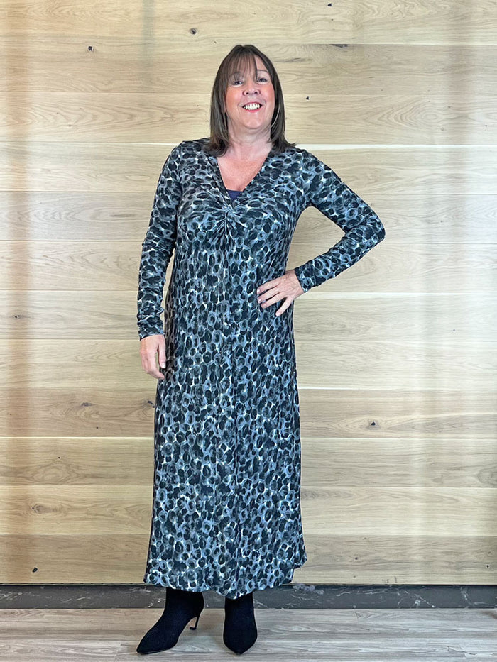 Ottod'Ame Printed Viscose Long Dress with Knot