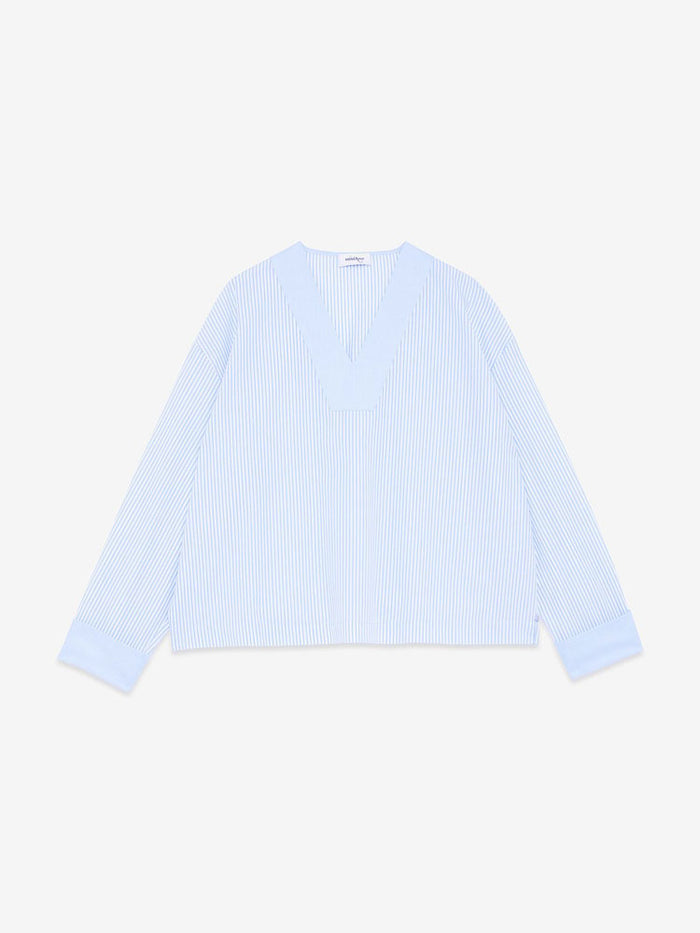 Ottod'Ame Striped Shirt Blue & White