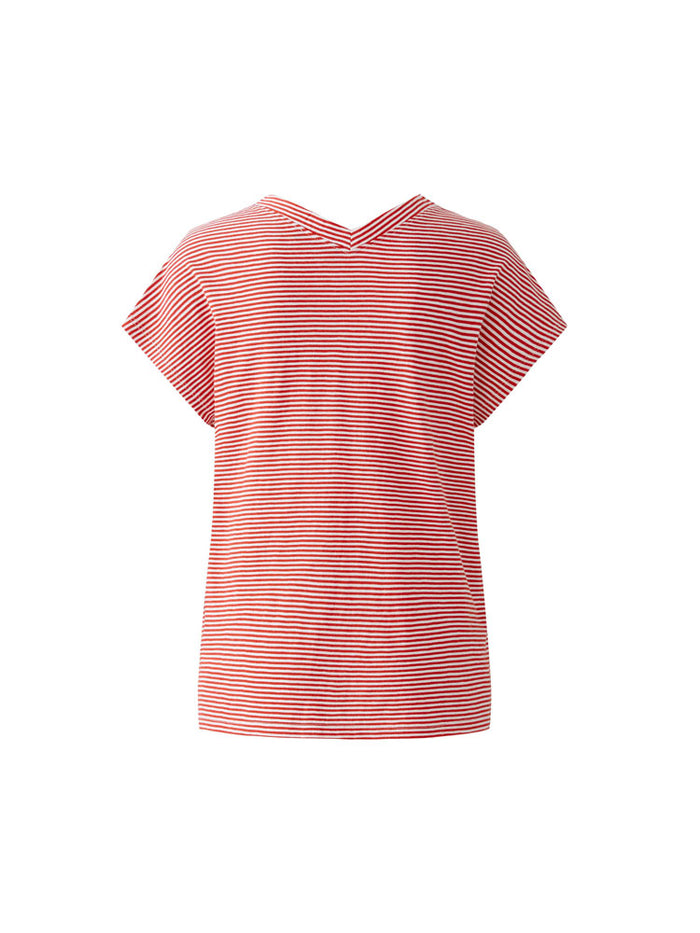 Oui Stripe T-Shirt Red & White