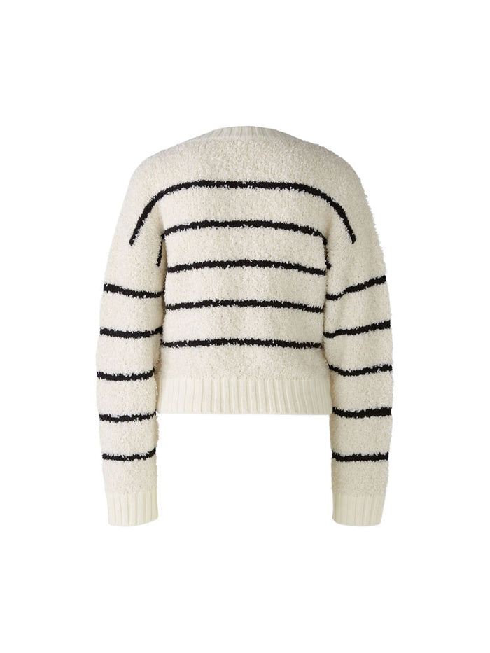 Oui Striped Jumper White & Black