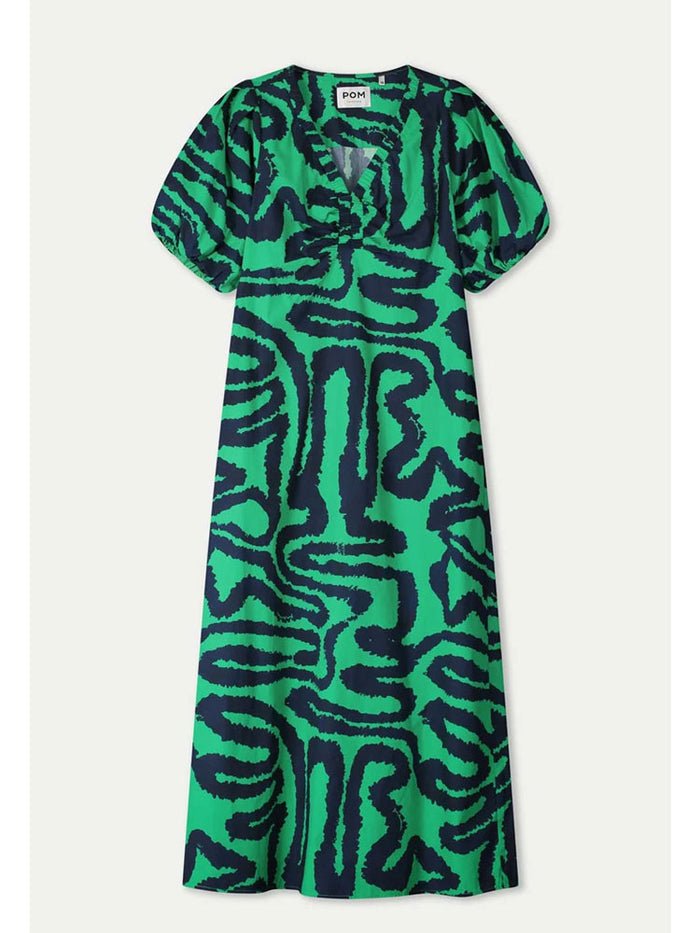 Pom Poplin Waves Dress Green