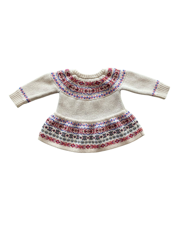 Pre-Loved Baby Girls Hanna Anderson Ski Sweater Dress *12 Months - Deer Creek Mercantile