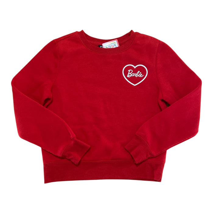 Pre-Loved Barbie Red Heart Sweatshirt *Small - Deer Creek Mercantile