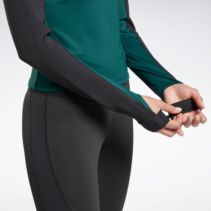 Reebok Apparel Women Tech Style Thermowarm+Graphene Quarter-Zip Sweatshirt Forgrn