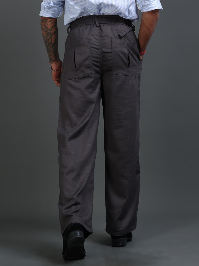Dark Grey Trousers for Men detail view - Riviera Relaxed Trouser by Italian Colony