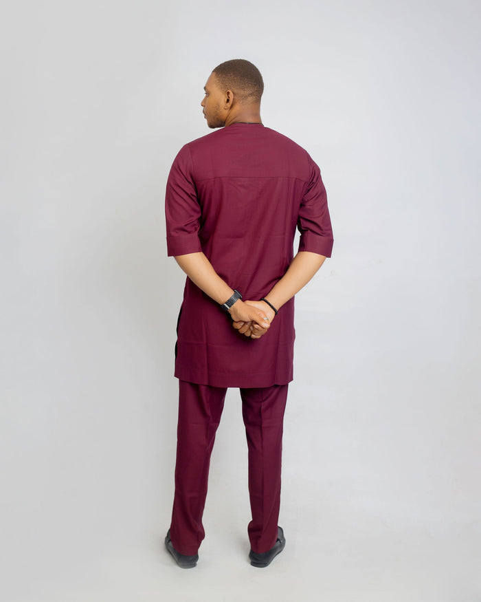 Rotimi Men’s Dashiki Set – Burgundy