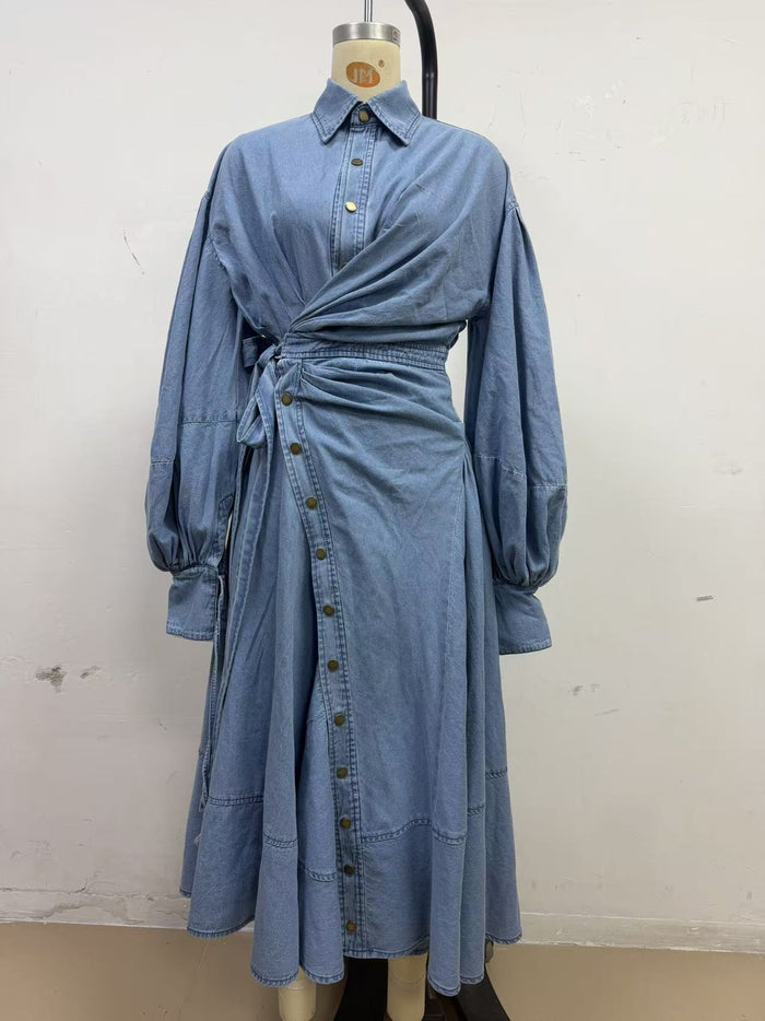 Rovi Midi Dress - Light Blue