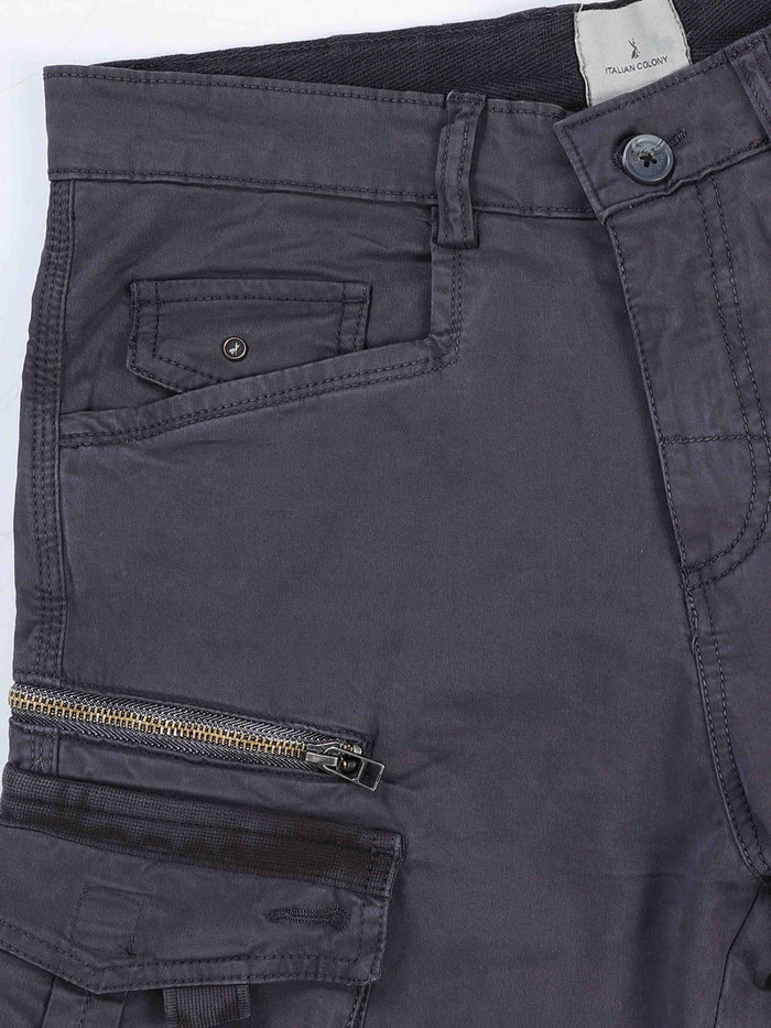 Rugged Zip Cargo Pants In Ash Blue