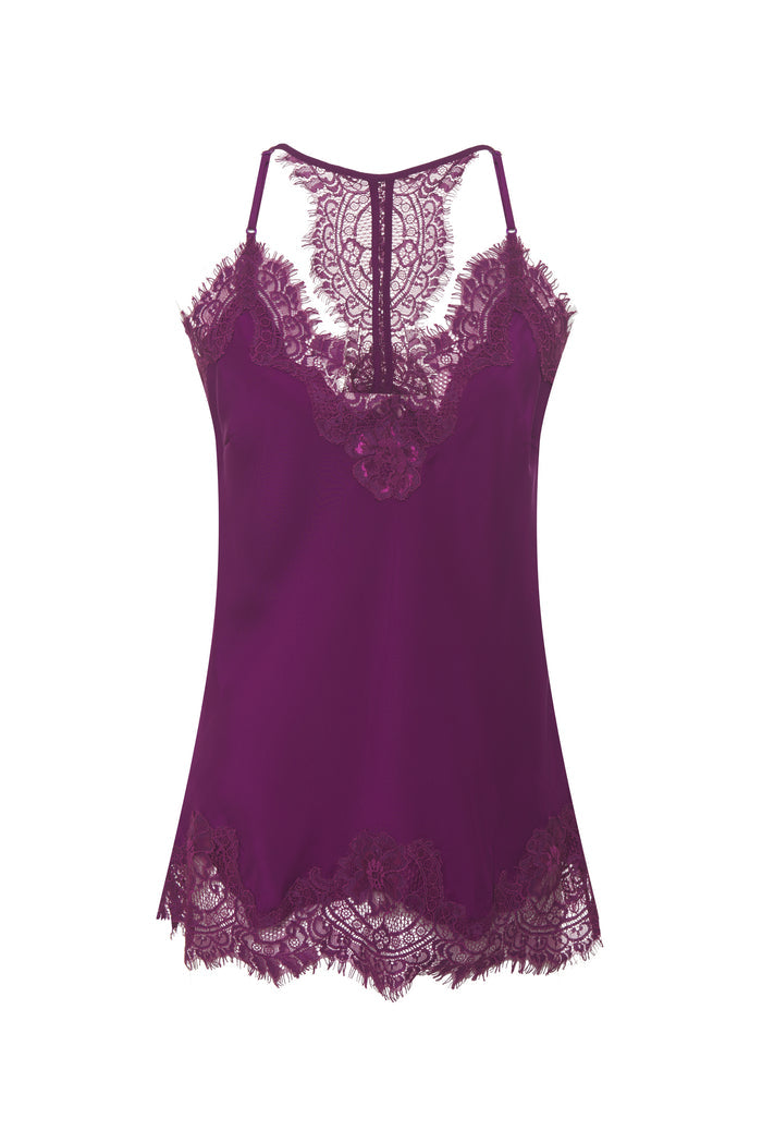Silk Lace Razorback Cami - Grape *
