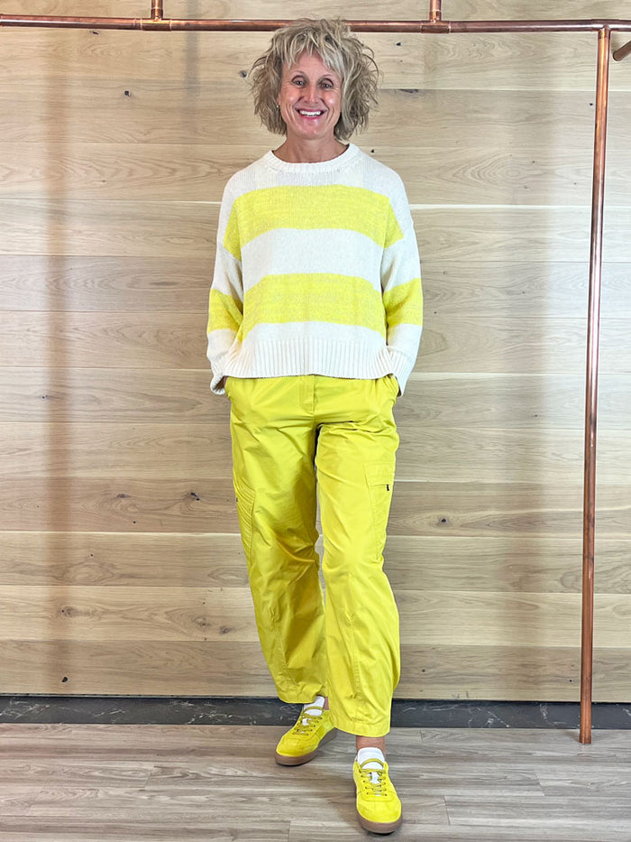 Summum Striped Jumper Ivory & Yellow